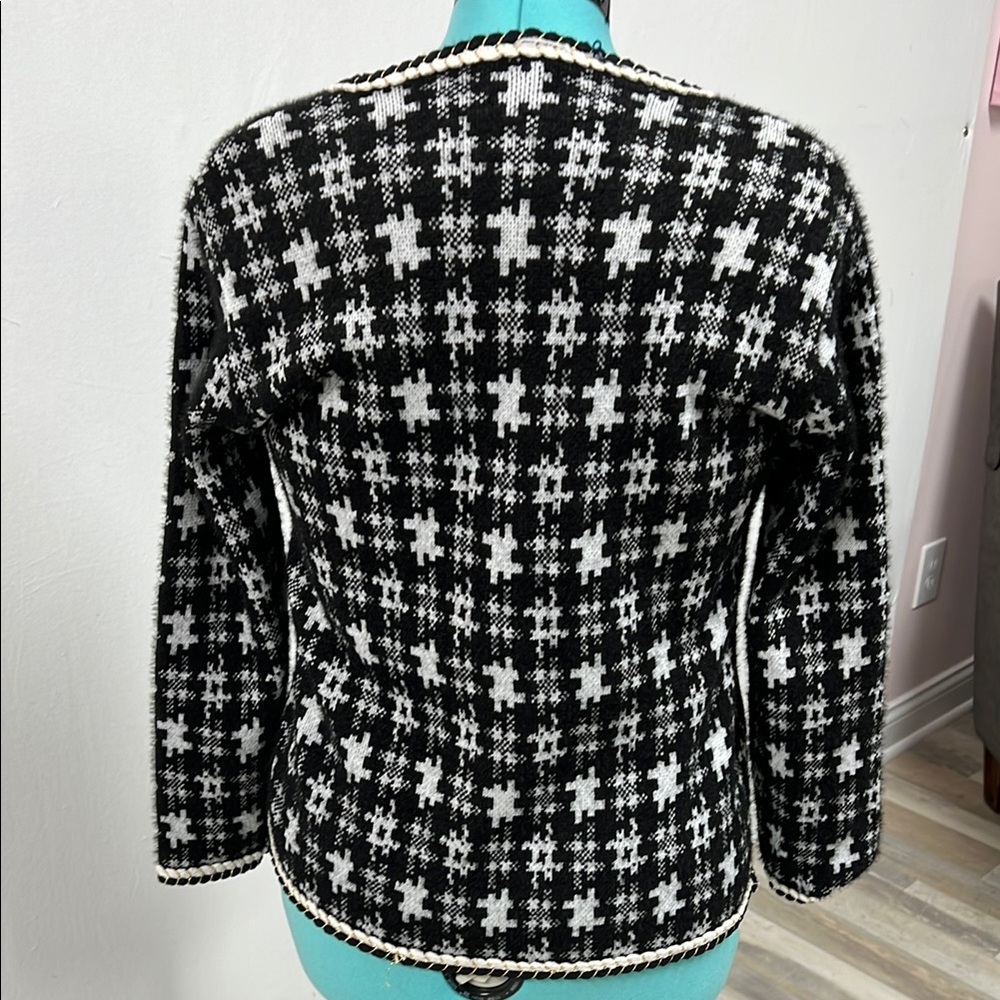 Black and White Tweed Blazer with Cropped Silhouette NWOT - Picture 2 of 5
